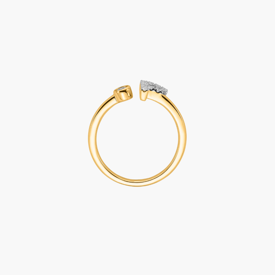 Diamond Initial Ring | 18ct Yellow Gold