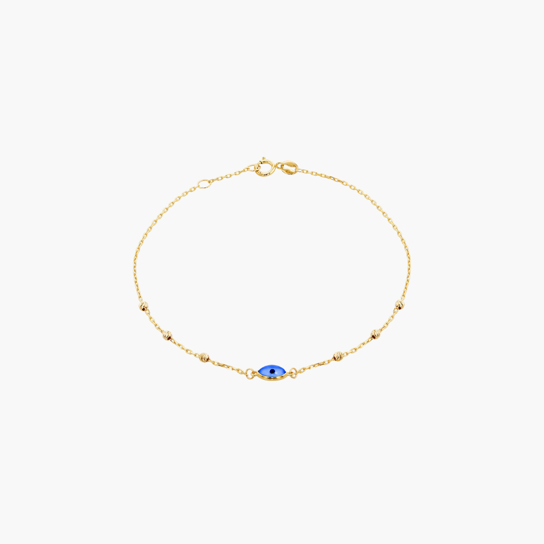 9ct Yellow Gold Evil Eye Bracelet