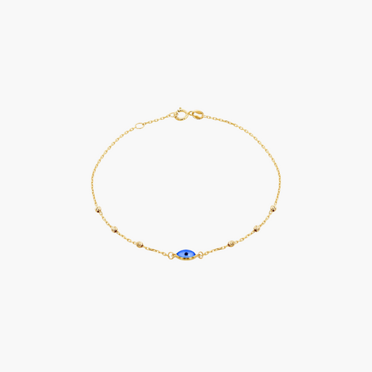 9ct Yellow Gold Evil Eye Bracelet