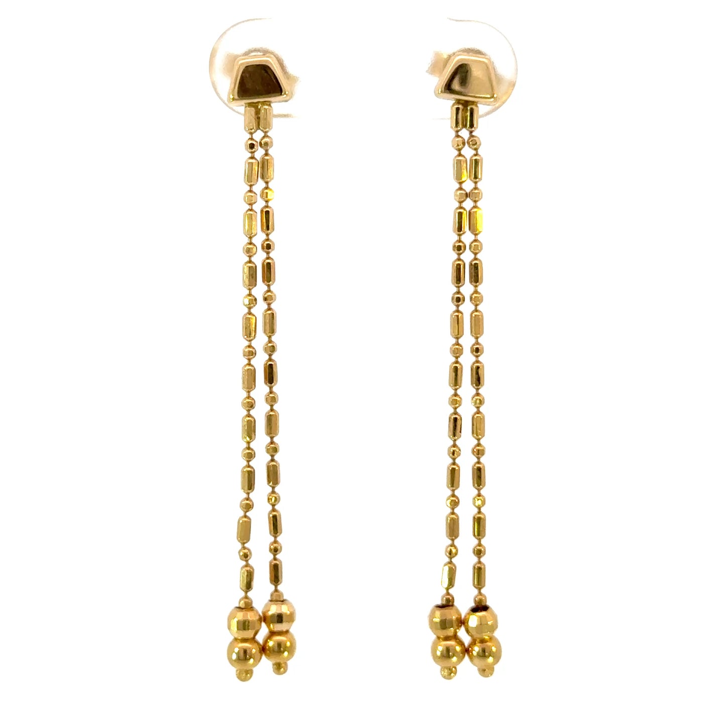Shmia | 18ct yellow gold beaded drop earrings