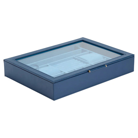 WOLF Sophia Jewellery Box with Window Indigo