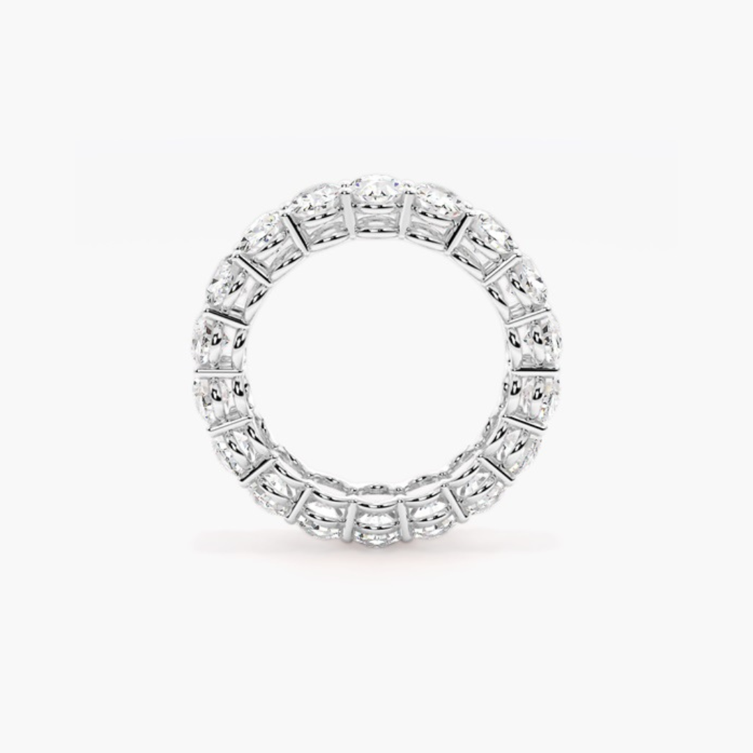 Elisha | 18ct White Gold Lab Grown Oval Cut Diamond Eternity Band – 4.03ct D-E/VS