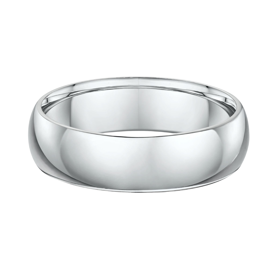Andre | 18ct White Gold 6mm Dome Ring