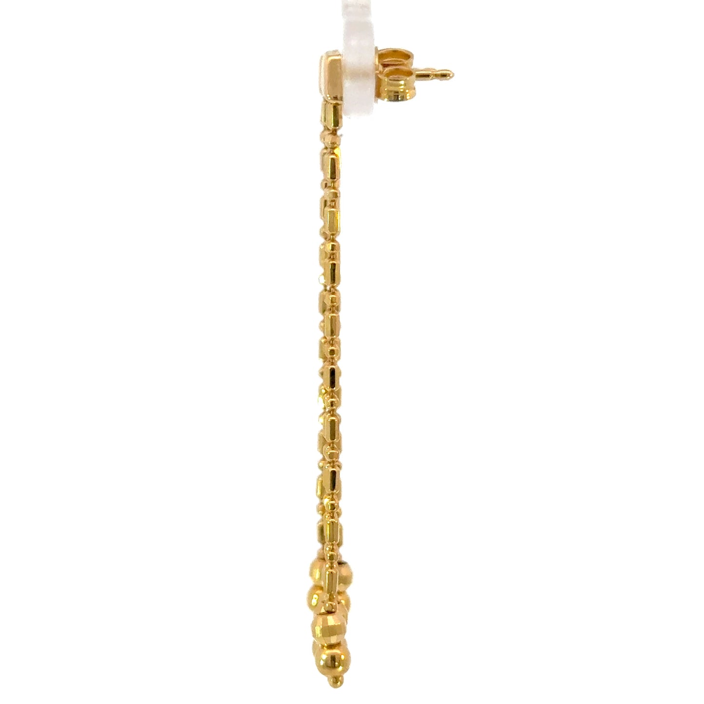 Shmia | 18ct yellow gold beaded drop earrings