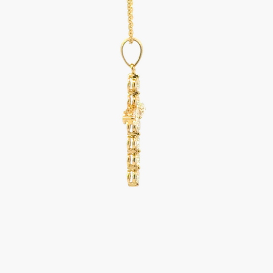 18ct Yellow Gold Diamond Cross Pendant – Brilliant Cut, 1.02ct