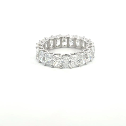Mary | 18ct White Gold Lab Grown Radiant Cut Diamond Eternity Band – 6.72ct D–E/VS