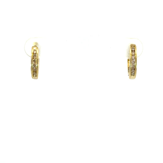 Isabel | 9ct Yellow Gold Diamond Huggie Earrings