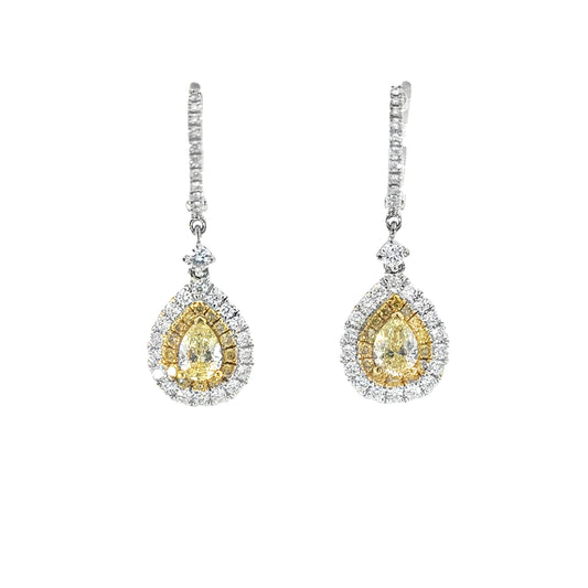 Soleil Earrings  | 18ct two-tone gold drop earrings