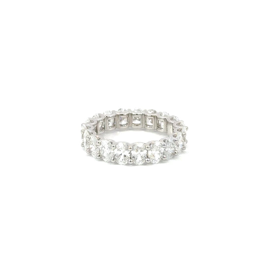 Elisha | 18ct White Gold Lab Grown Oval Cut Diamond Eternity Band – 4.03ct D-E/VS