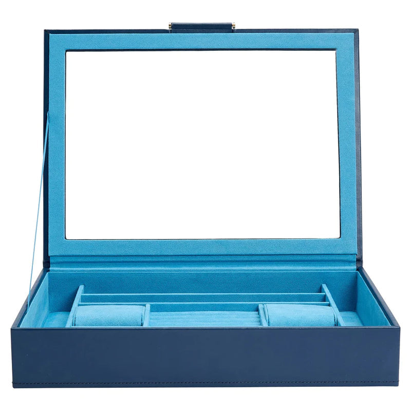 WOLF Sophia Jewellery Box with Window Indigo