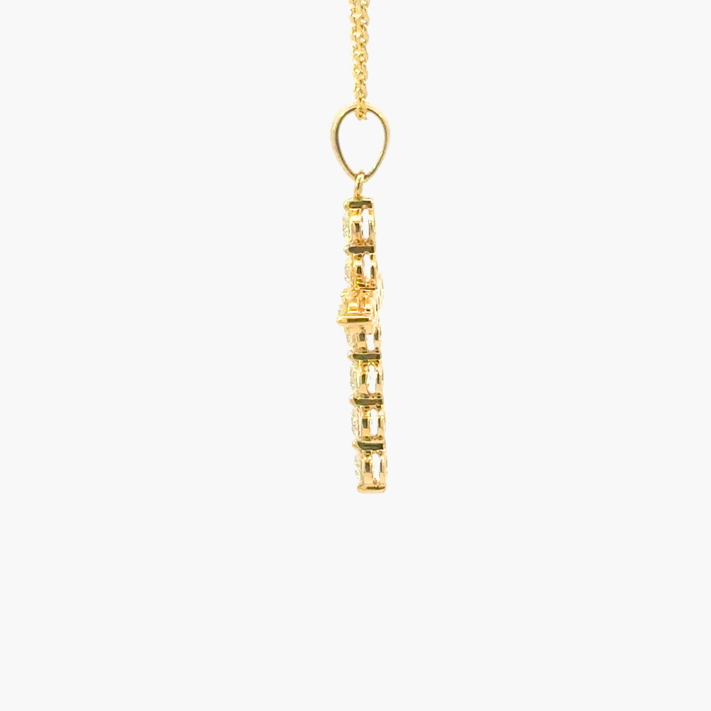 18ct Yellow Gold Diamond Cross Pendant – Brilliant Cut, 1.02ct