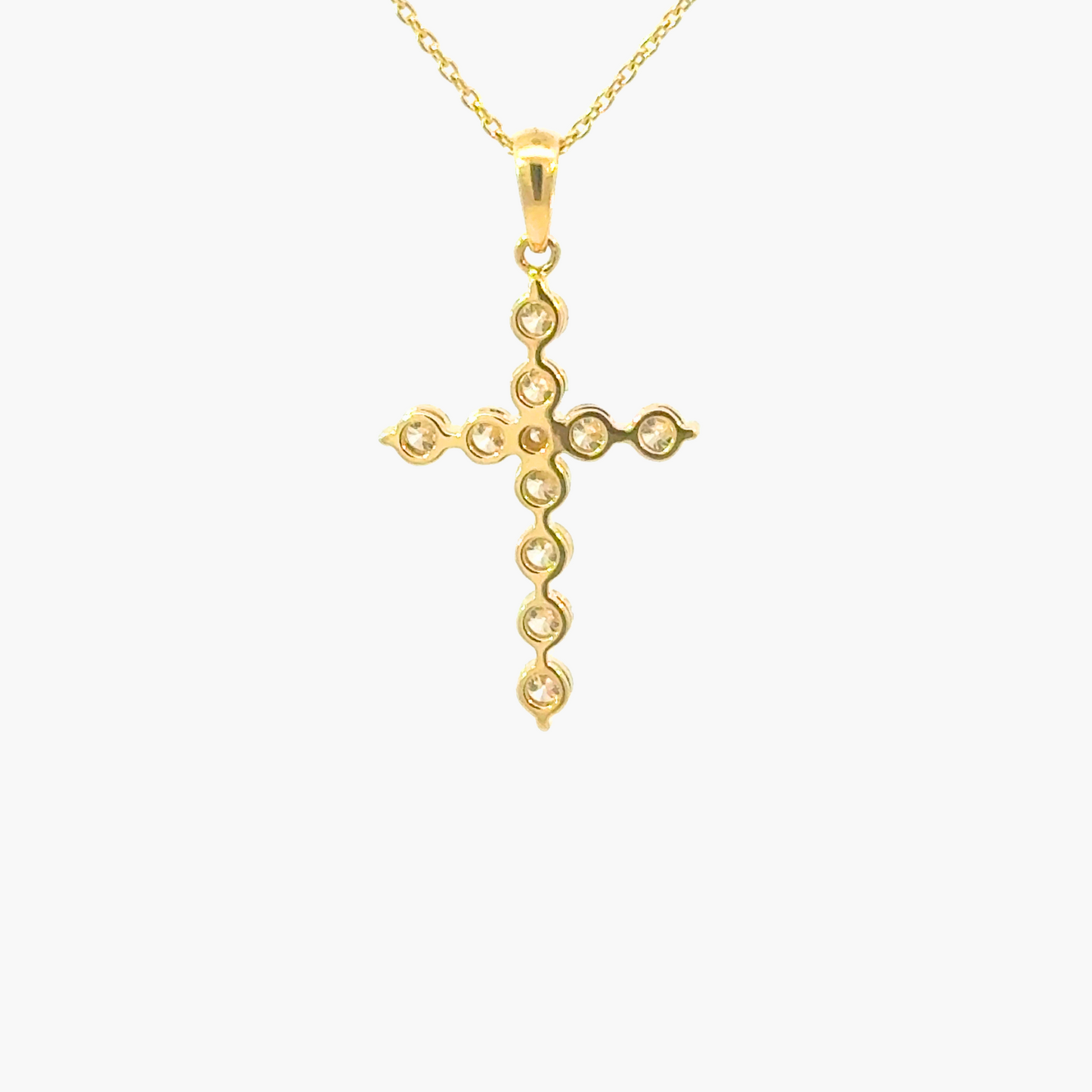 18ct Yellow Gold Diamond Cross Pendant – Brilliant Cut, 1.02ct