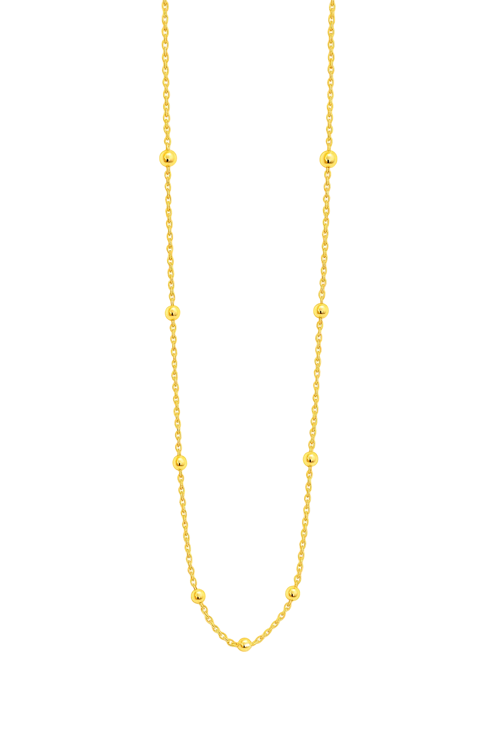 Gold necklace with beads