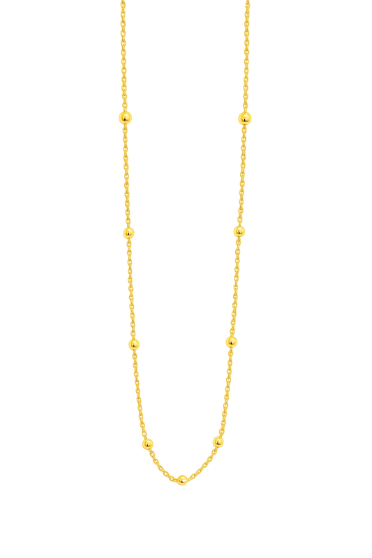 Gold necklace with beads