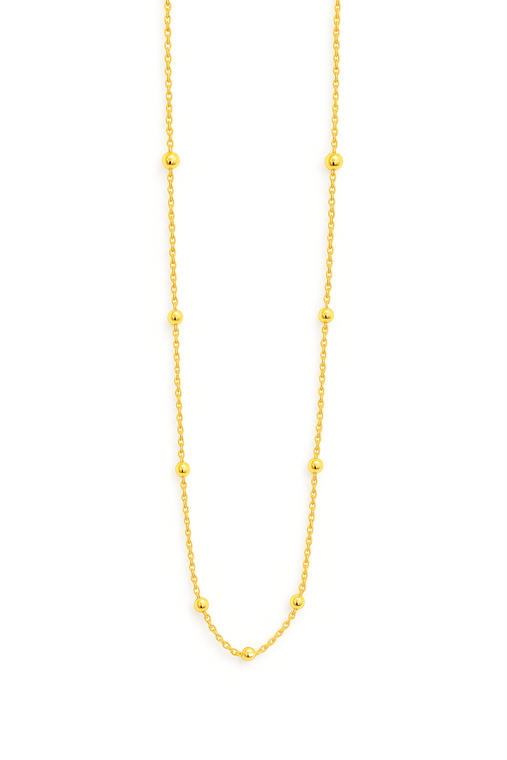 18ct Yellow Gold Beaded Chain Necklace