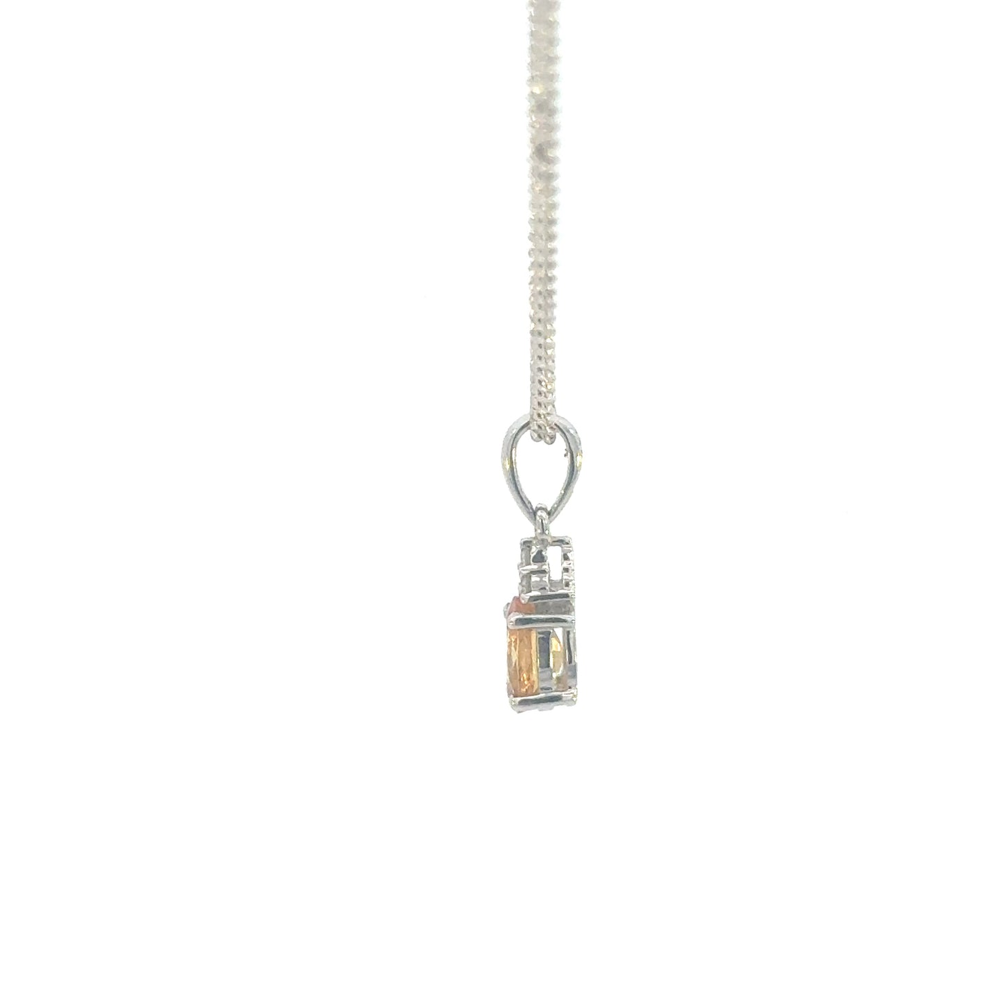 Jai | 14ct White Gold Yellow Sapphire & Diamond Pendant