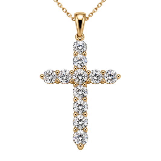 18ct rose gold diamond cross 