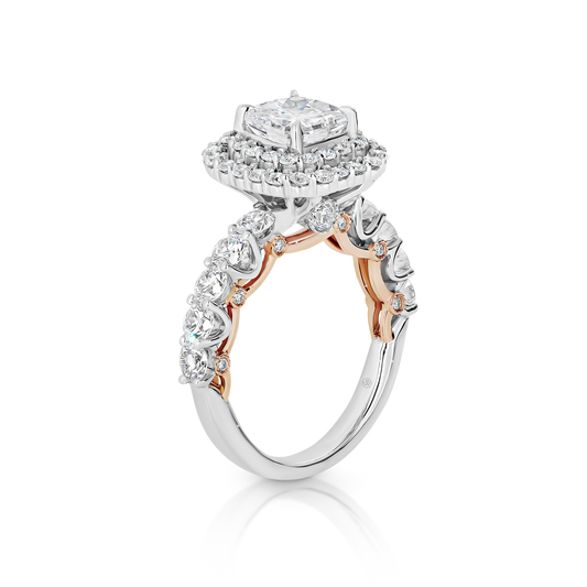 Rika | Two-Tone Halo Engagement Rings