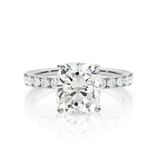 Sophia | Floating Solitaire Engagement Ring with Hidden Halo