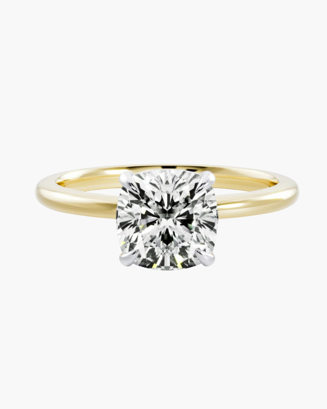 Celine | Solitaire 4 Claw Engagement Ring with Hidden Halo