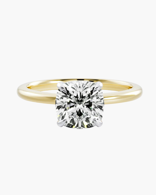 Celine | Solitaire 4 Claw Engagement Ring with Hidden Halo