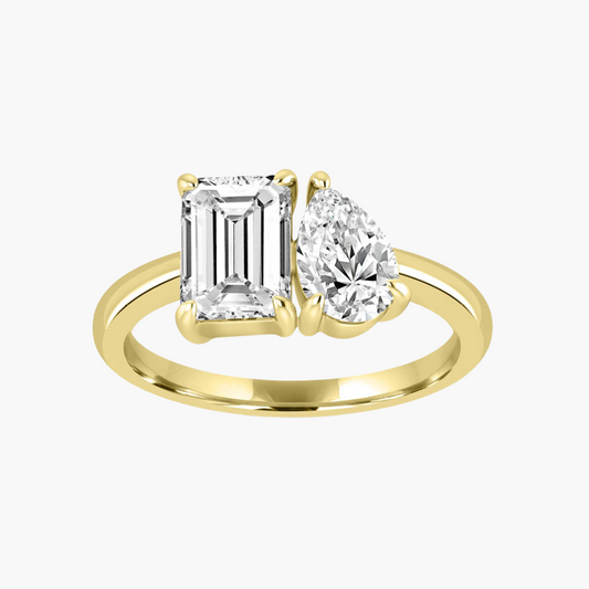 Toi et Moi Ring in 18ct Yellow Gold 2.20ct F VS2 Diamonds