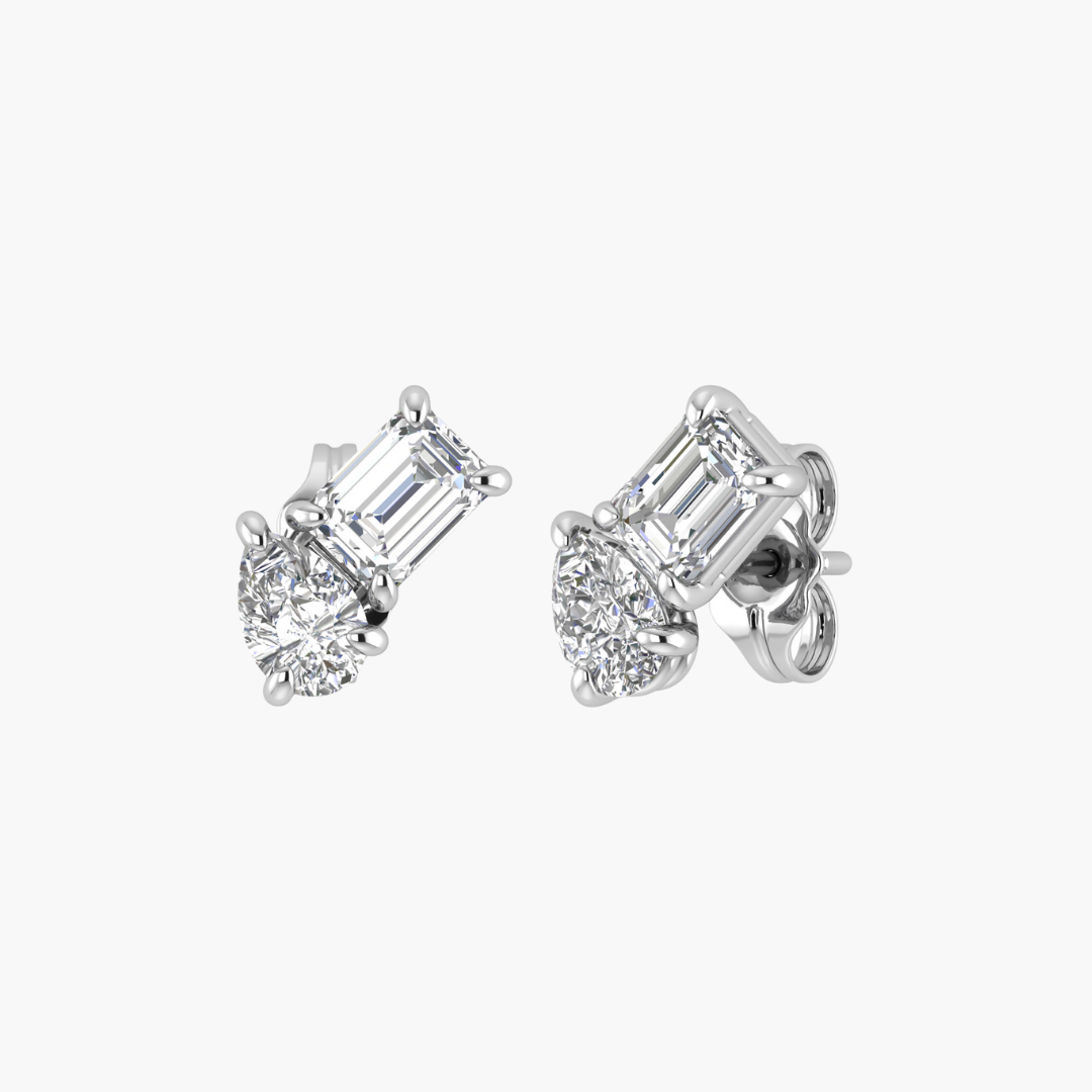 Toi et Moi Diamond Earrings in 18ct White Gold 2.40ct F VS2