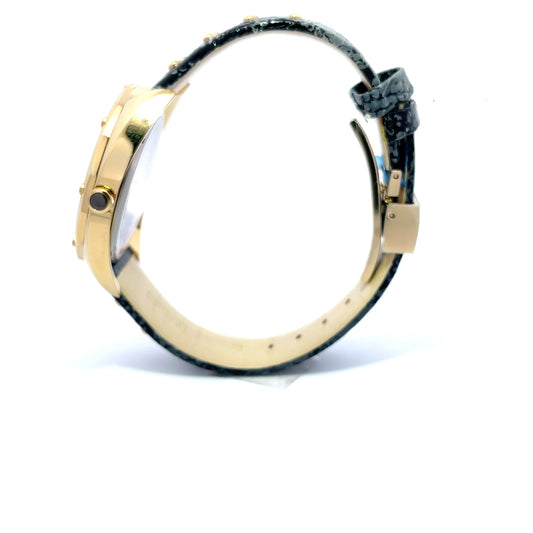 Versace Shadov Watch – Black Leather; Gold Stainless Steel 38mm Model: VEBM00318
