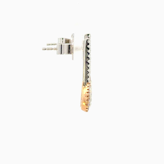 Rosé Halo Earrings | 18ct white and rose gold earrings