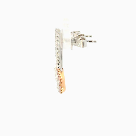 Rosé Halo Earrings | 18ct white and rose gold earrings