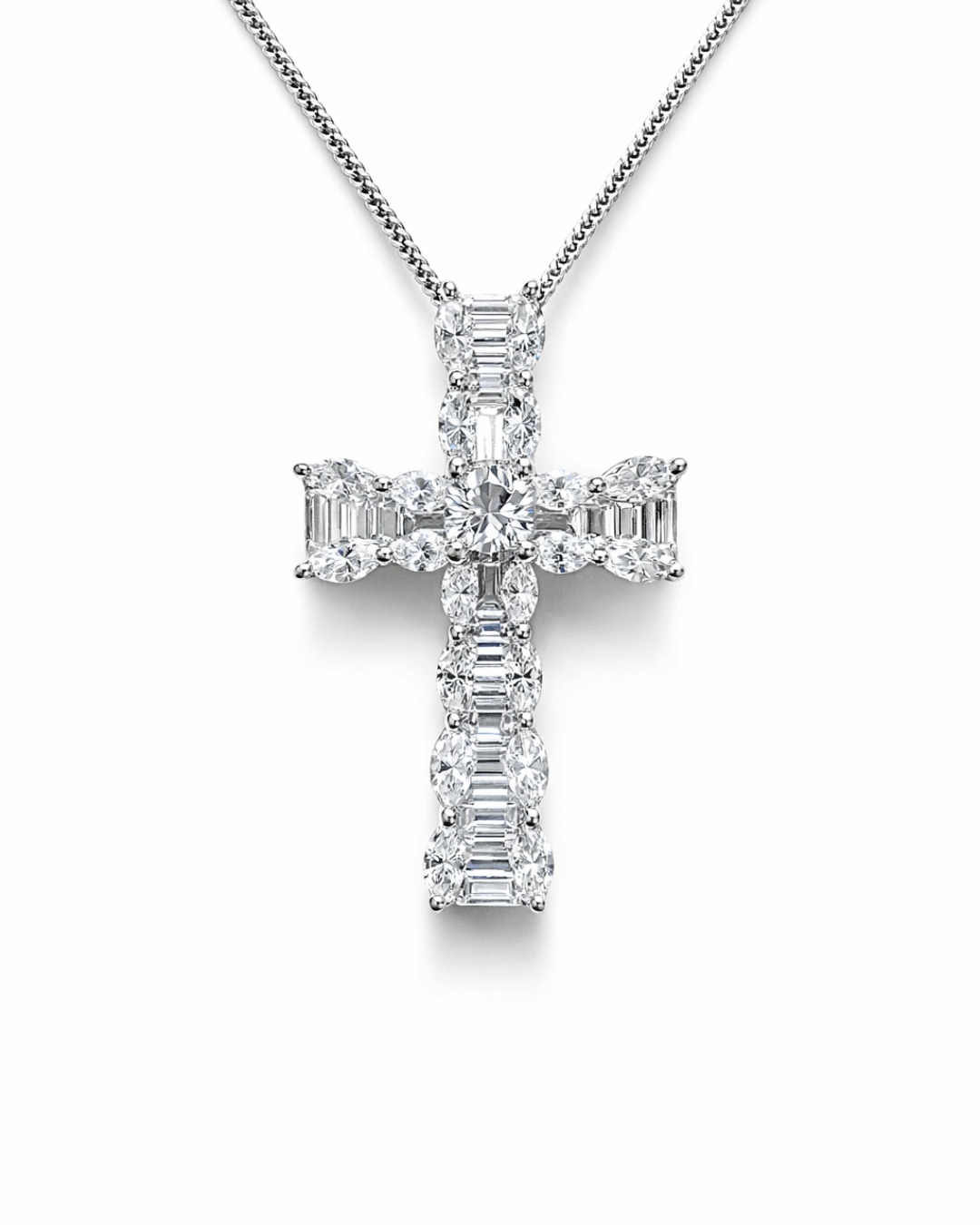 Clara | Diamond Cross Pendant Necklace