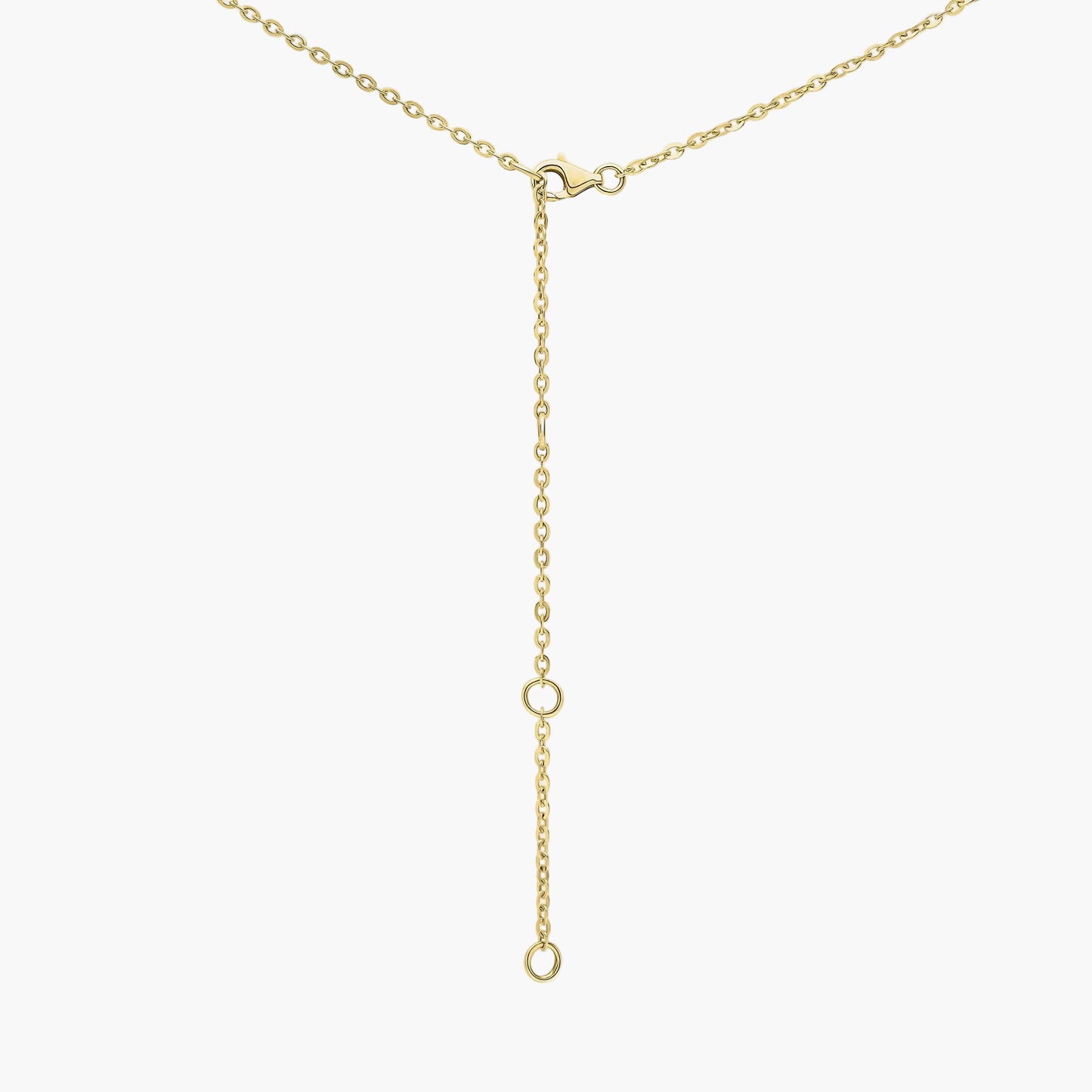 Gold necklace on a white background