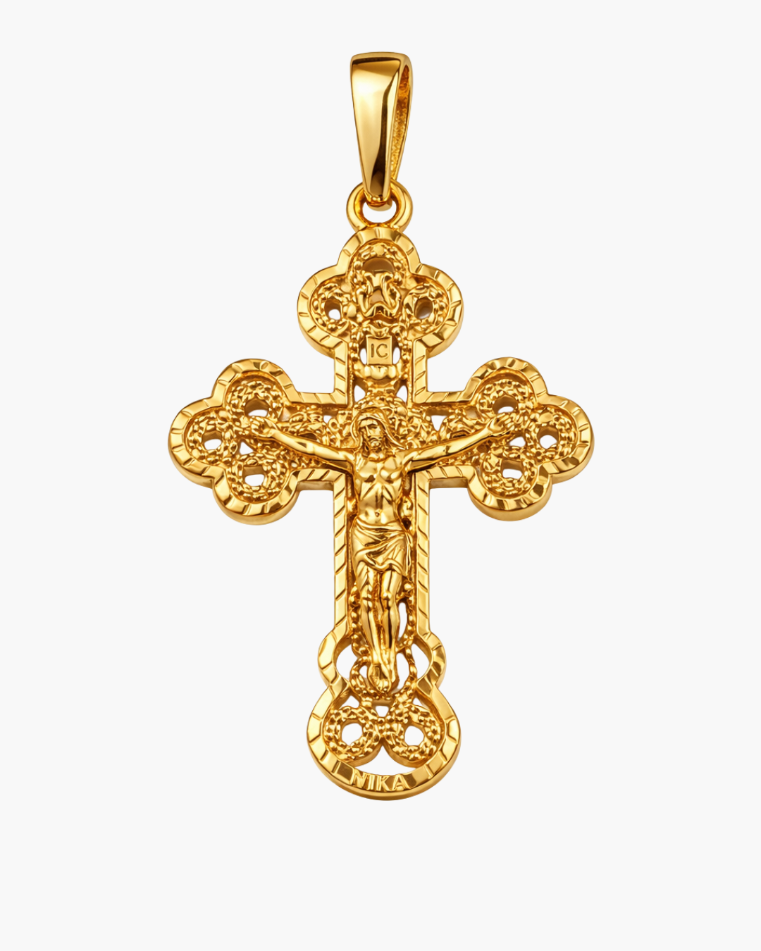 Veronica | 18ct Yellow Gold Orthodox Cross Pendant