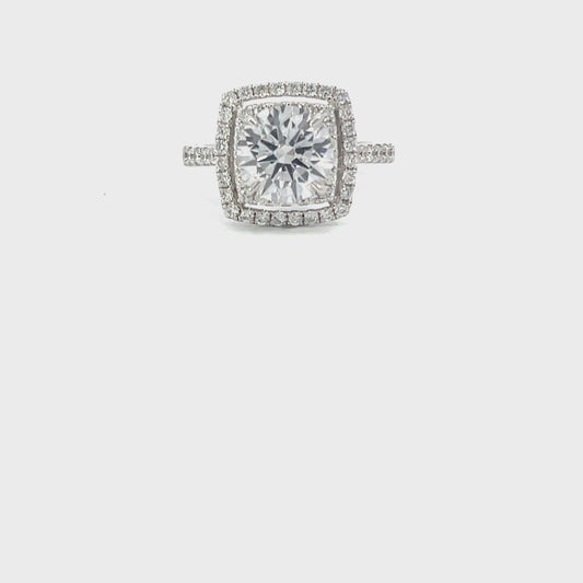 Sana | 18ct White Gold Lab Grown Diamond Diamond Halo & Cathedral Shoulders
