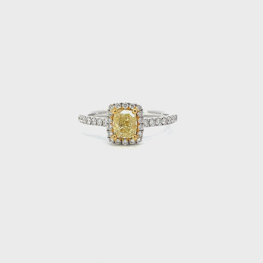 Fancy Yellow Diamond Engagaement Ring 