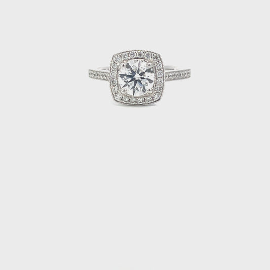 Joanne | 18ct white gold round brilliant cut lab grown diamond with halo
