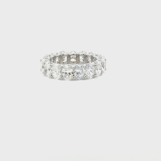 Athan | 18ct White Gold Lab Grown Oval Cut Eternity Band