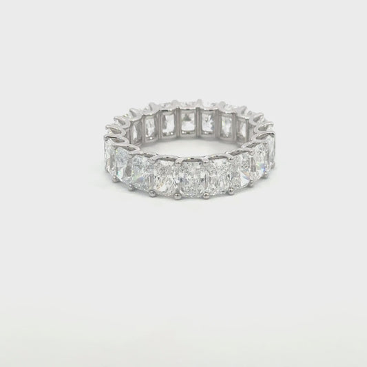 Mary | 18ct White Gold Lab Grown Radiant Cut Diamond Eternity Band – 6.72ct D–E/VS