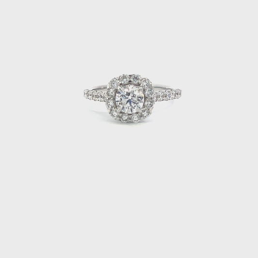 Sasha | 18ct White Gold 0.60ct Natural Diamond Halo Engagement Ring