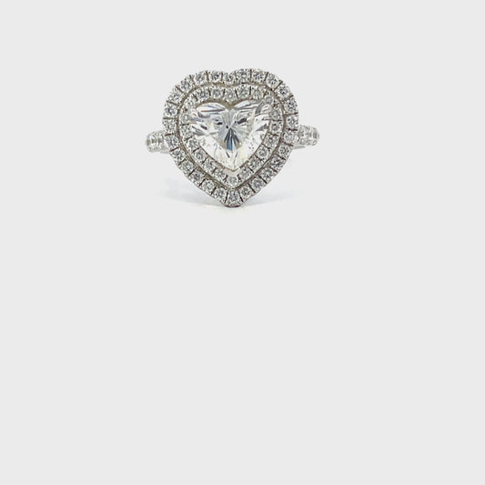 Lydia | 18ct white gold 1.57ct GIA-certified natural heart shape diamond