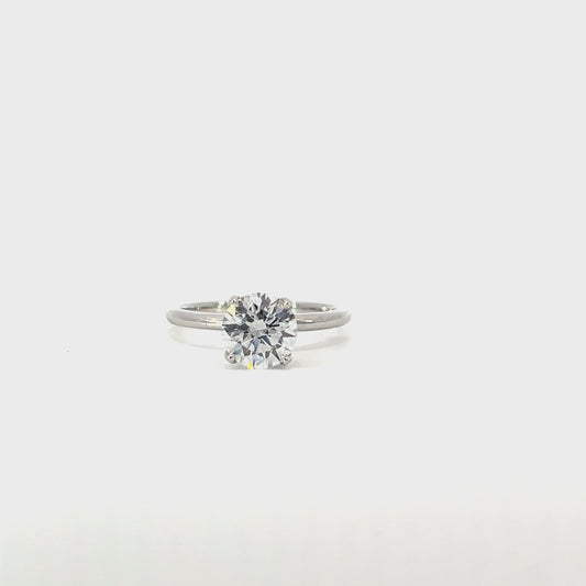 Manal | Platinum Lab Grown Diamond Solitaire Engagement Ring – 1.50ct E VS2 with Natural Diamond Collar