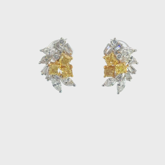Golden Mirage | 18ct Two-Tone Gold Diamond Earrings