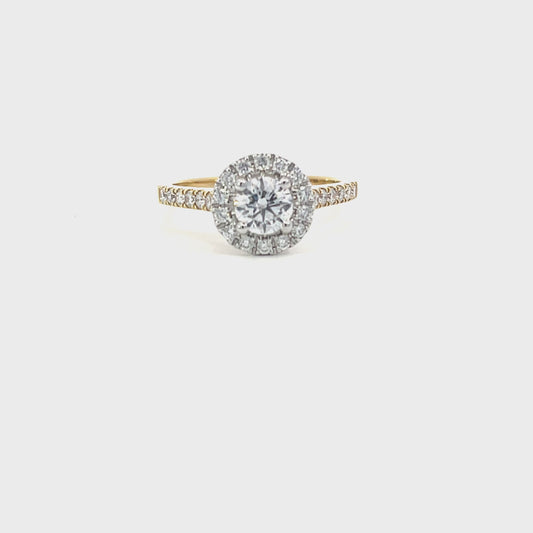 Andre | 18ct two tone engagement ring brilliant cut lab grown diamond