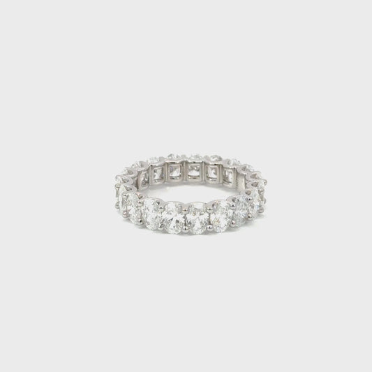 Elisha | 18ct White Gold Lab Grown Oval Cut Diamond Eternity Band – 4.03ct D-E/VS