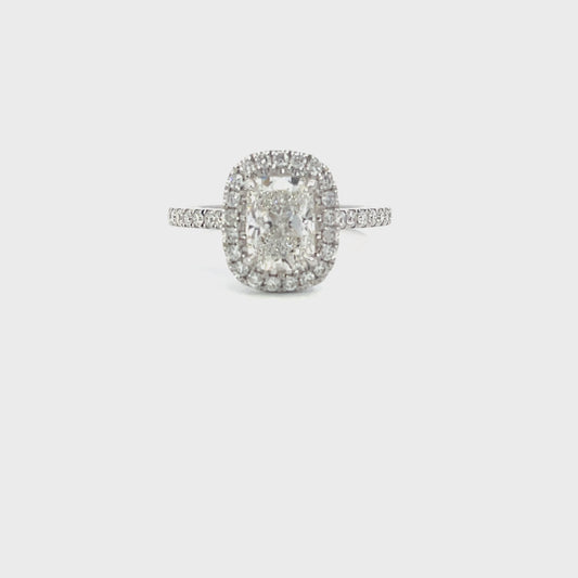 Leonie | 18ct White Gold Elongated Cushion Cut Lab Grown Diamond Halo