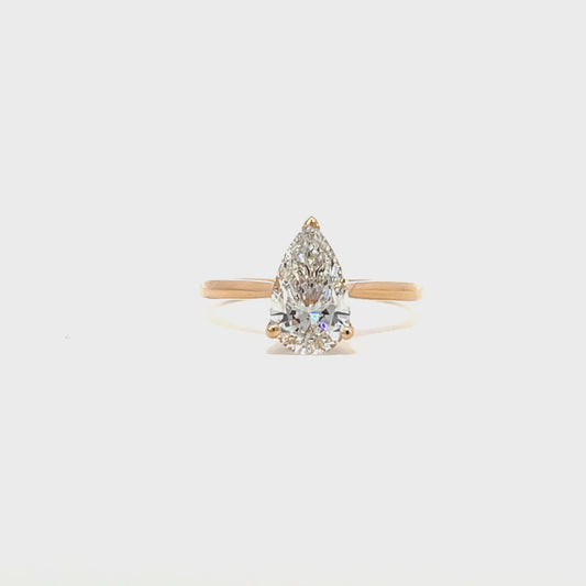 Tirzah | 18ct Rose Gold Lab Grown Diamond Engagement Ring – 1.52ct F VS2 with Hidden Natural Diamond Halo