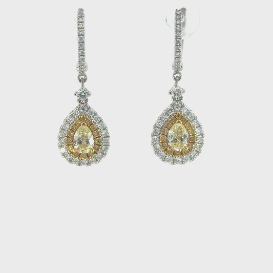 Soleil Earrings  | 18ct two-tone gold drop earrings