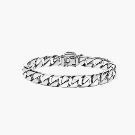 Bespoke 9ct White Gold Flat Curb Link Bracelet – 22cm