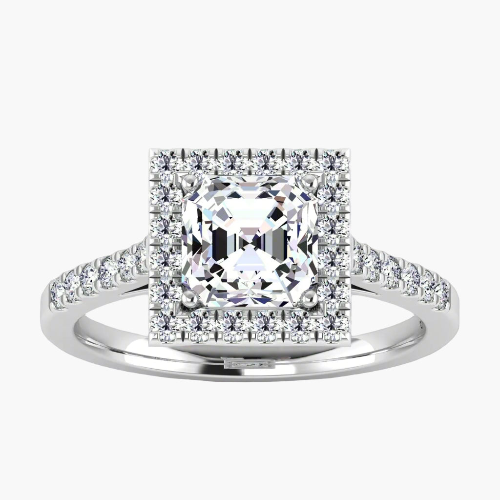 Asscher-White Gold|Asscher|14K White Gold|18K White Gold|Platinum